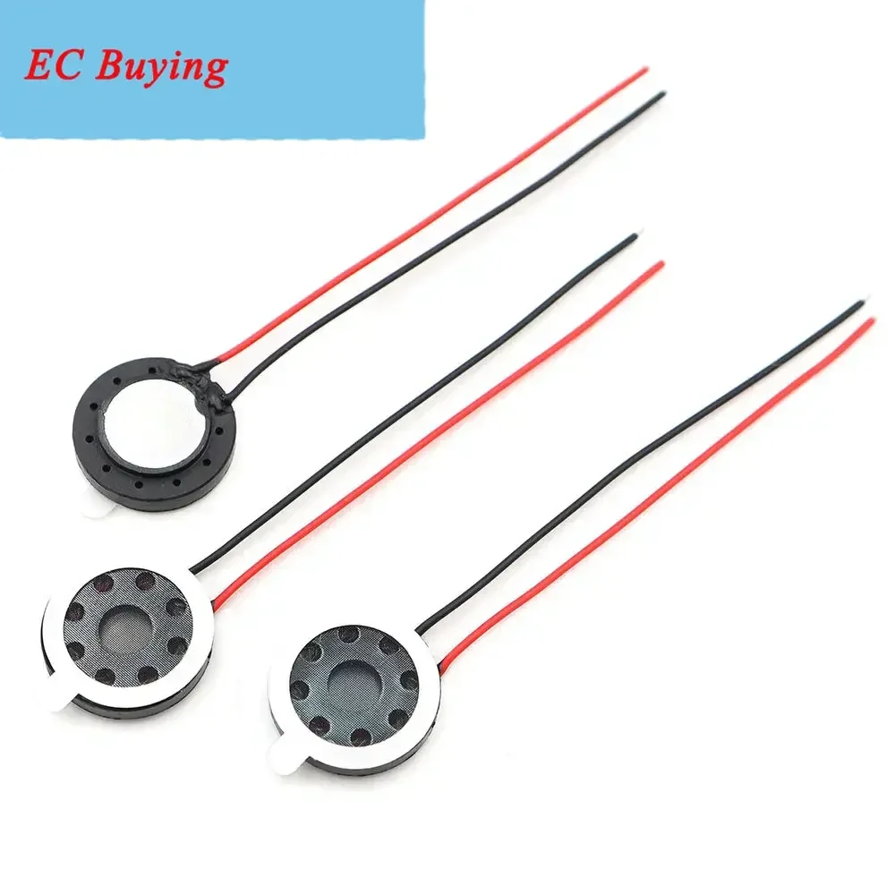 5 шт./лот, 16 мм, 8 Ом, круглый пластиковый внутренний магнитный динамик с проводом, 8R, 1 Вт, клей, двусторонний клей, игрушки