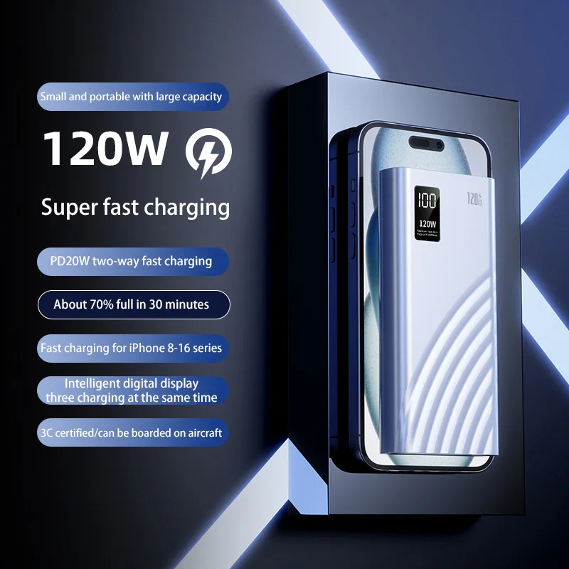 120W 200000mAh Hohe Kapazität Power Bank Super Schnelle Lade Power Bank Tragbare Batterie Ladegerät Für Samsung Huawei Xiaomi iPhone