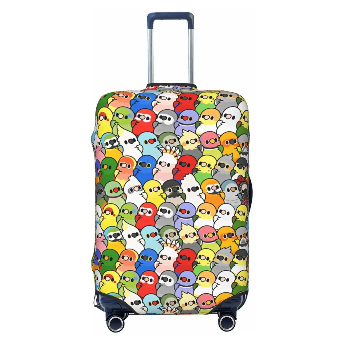 

Mixed Cartoon Parrot Dense Crowd Suitcase Cover Cruise Trip Protector Flight Practical Luggage Case