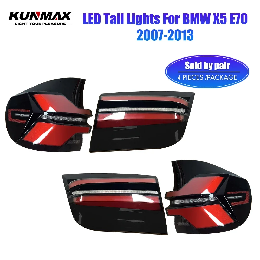 

Пара светодиодных задних фонарей для BMW X5 E70 2007-2013 Текущий указатель поворота DRL Тормозной задний фонарь Задний фонарь автомобиля в сборе