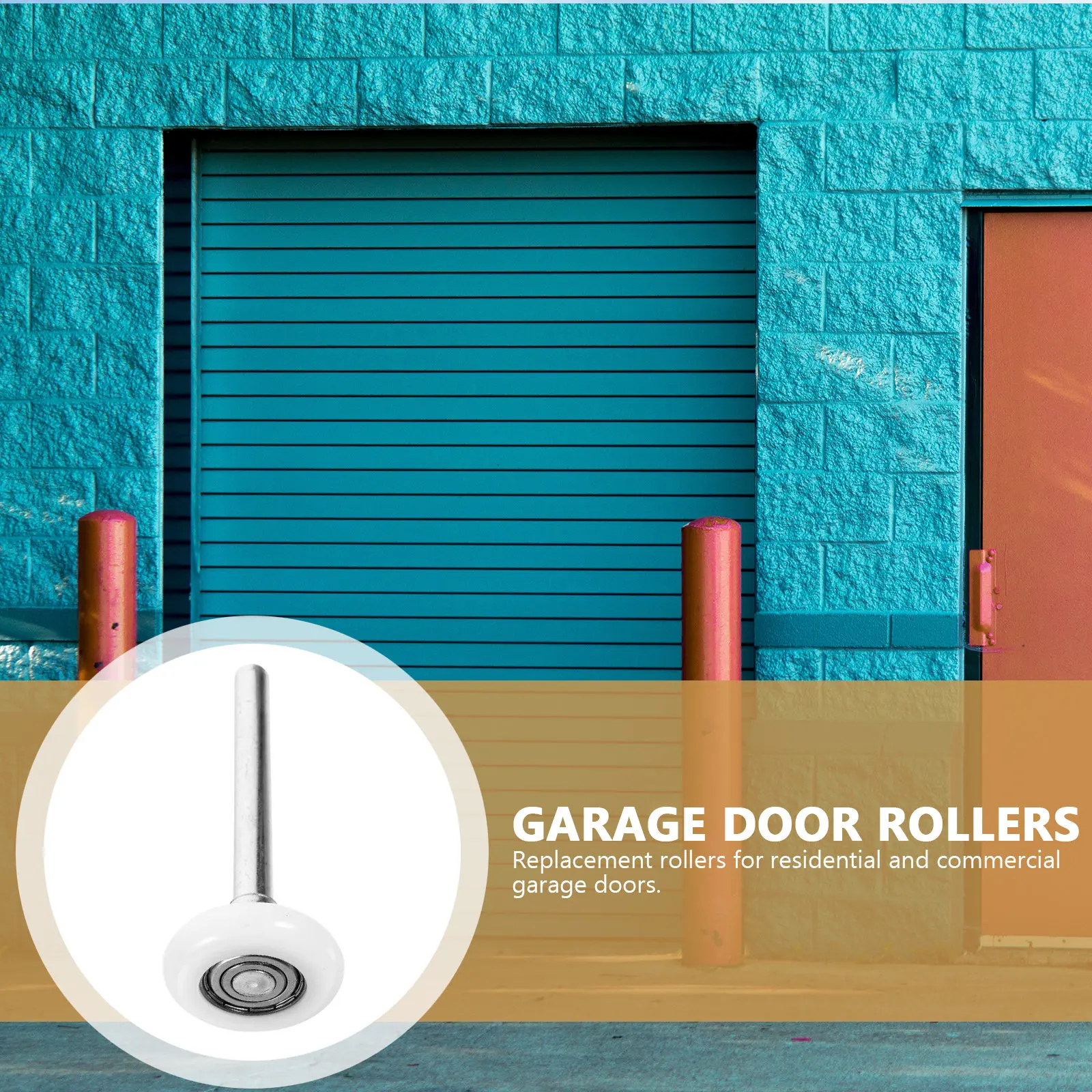 Heavy Duty Nylon Garage Door Rollers with Stem for Smooth Quiet Operation Replacement Ball Bearings for Residential Commercial