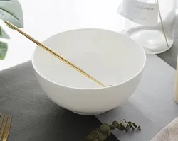 6 inch, plain white bone china bowl, chinese ceramic soup fruit bowl, for dinner and party serving, thermos food container