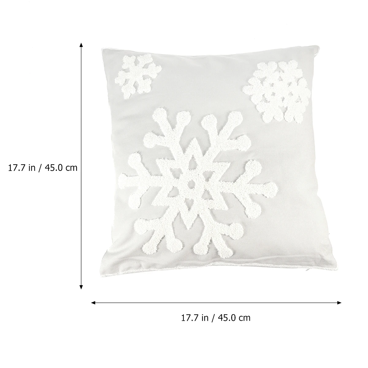 

2Pcs Pillow Cushion Cover Snowflake Embroidery Comfortable Touch Beautiful Design for Sofa Bedroom Car Travel Use Holiday Home