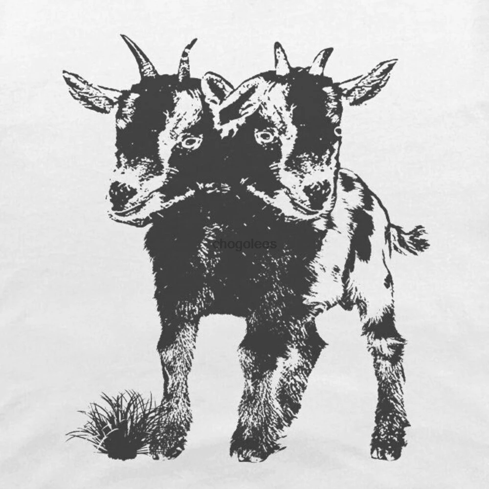 Two Headed Goat Shirt Funny Shirt for Women Men Cool Graphic T Shirts Weird Creepy Oddities T Shirt Unusual Vintage Tee Freaky A