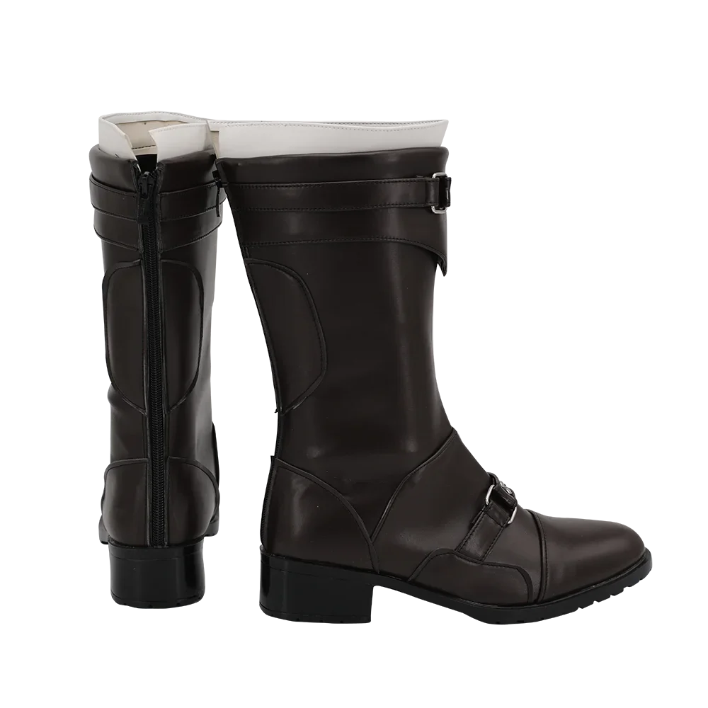 Final Fantasy 7 Remake Leslie Kyle Cosplay Boots Brown Shoes Custom Made (2)