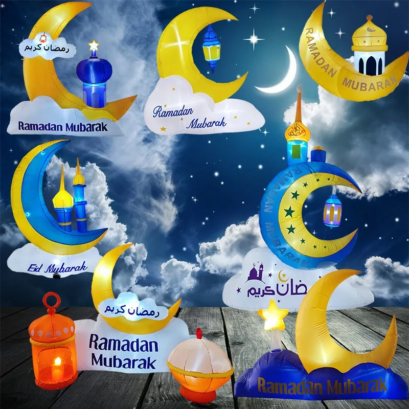 

Надувные игрушки: Мусульманский/Исламский декор в виде луны к Рамадану и Ид Мубараку со встроенными светодиодами для празднования поста