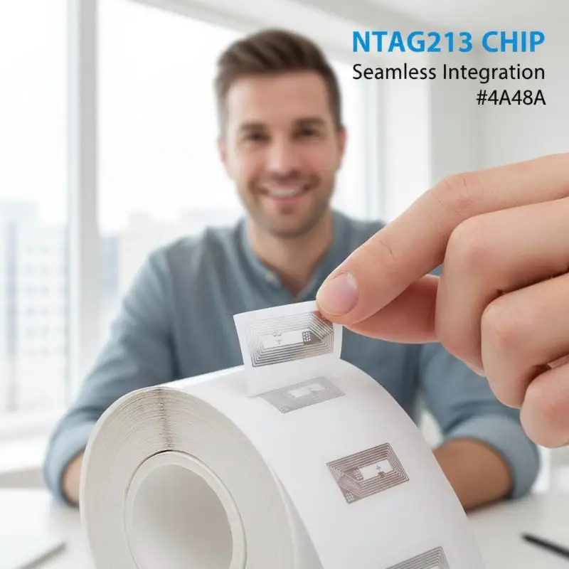 50Pcs Ntag213 NFC Sticker Tag 13 56MHz 11x21MM Wet Inlay Chip Labels for Access Control Smart Device Integration
