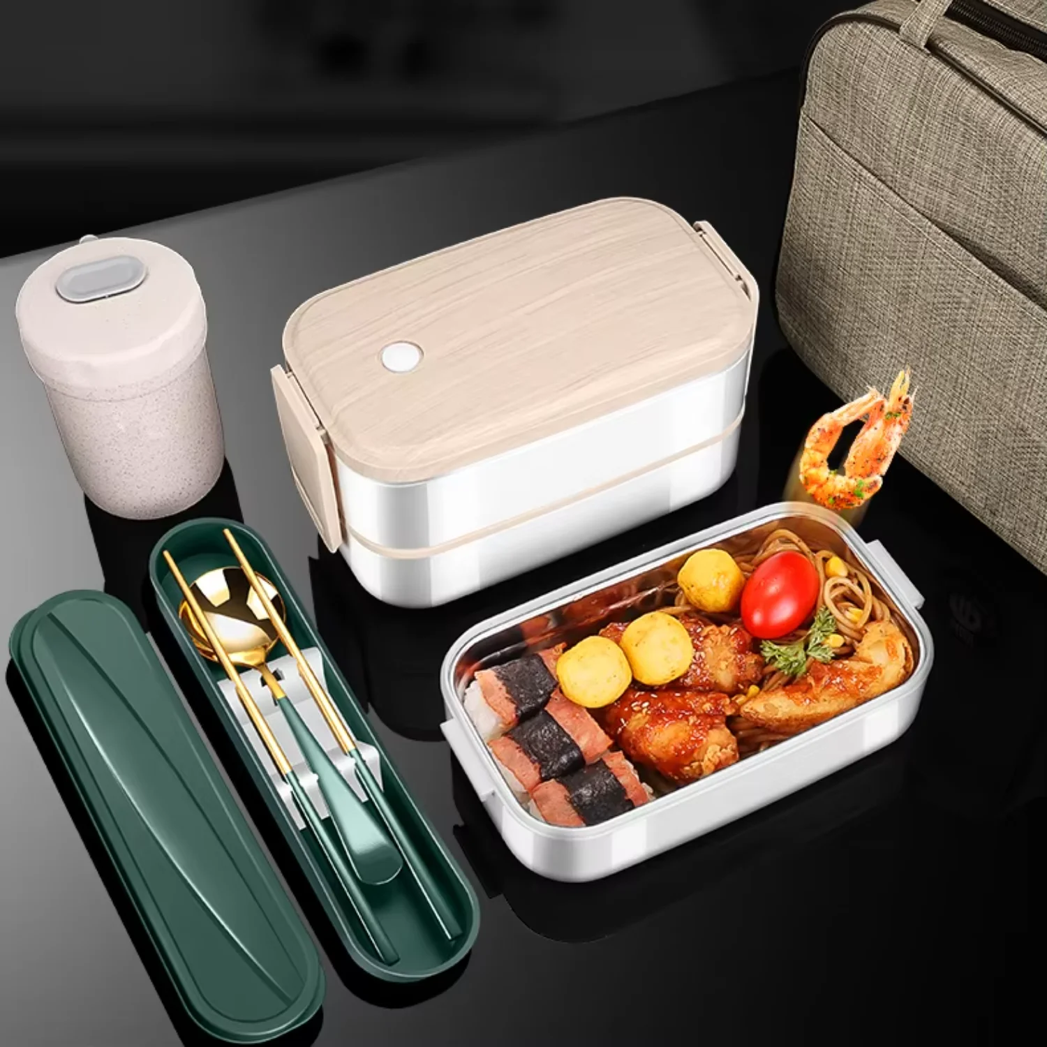 Japanese 2-layer Student Bento  Outdoor Picnic Storage Lunch