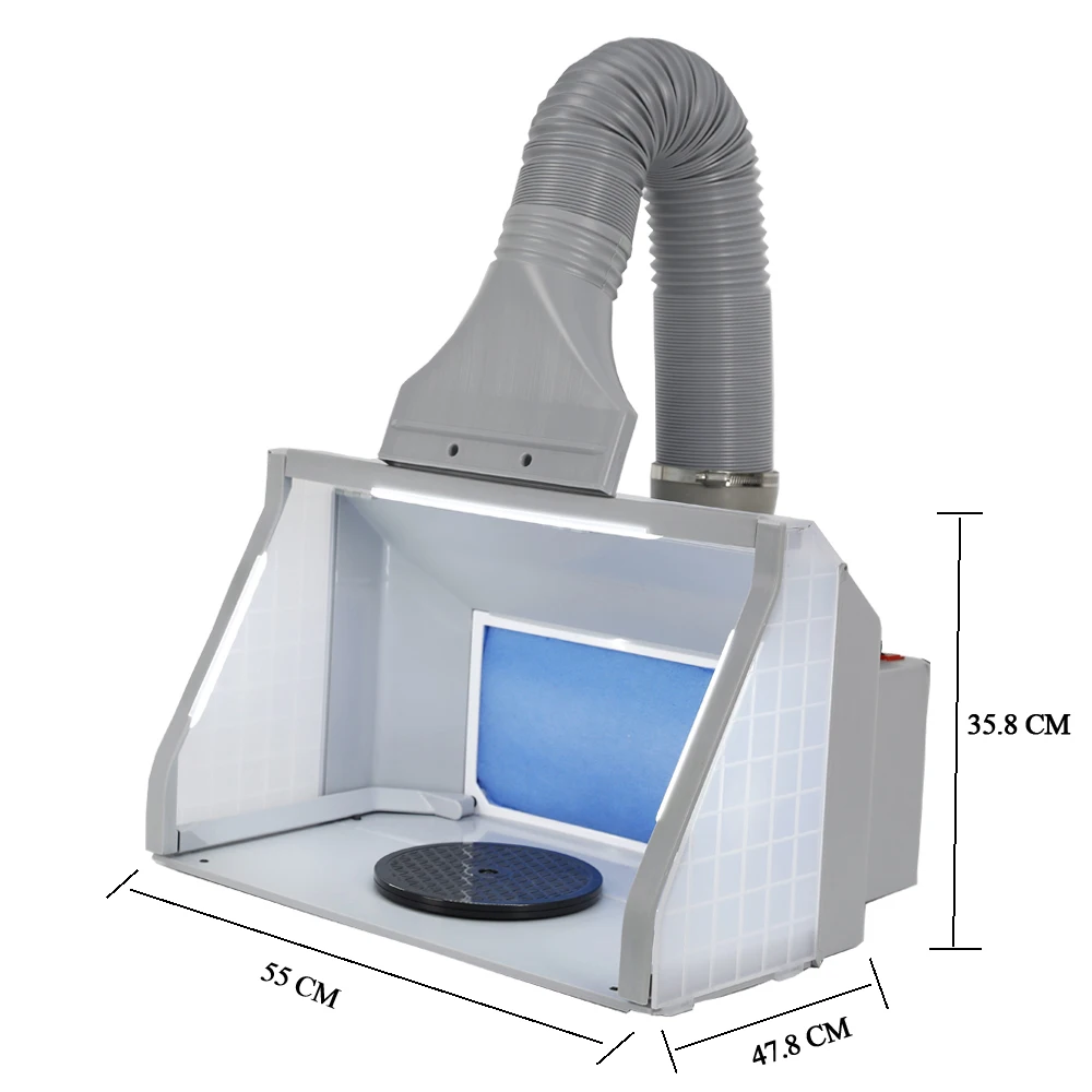 Cabine de pulverizador do aerógrafo de ophir com o vento ajustável do botão giratório e brilhante para o ofício do modelo do passatempo grande espaço ac095led