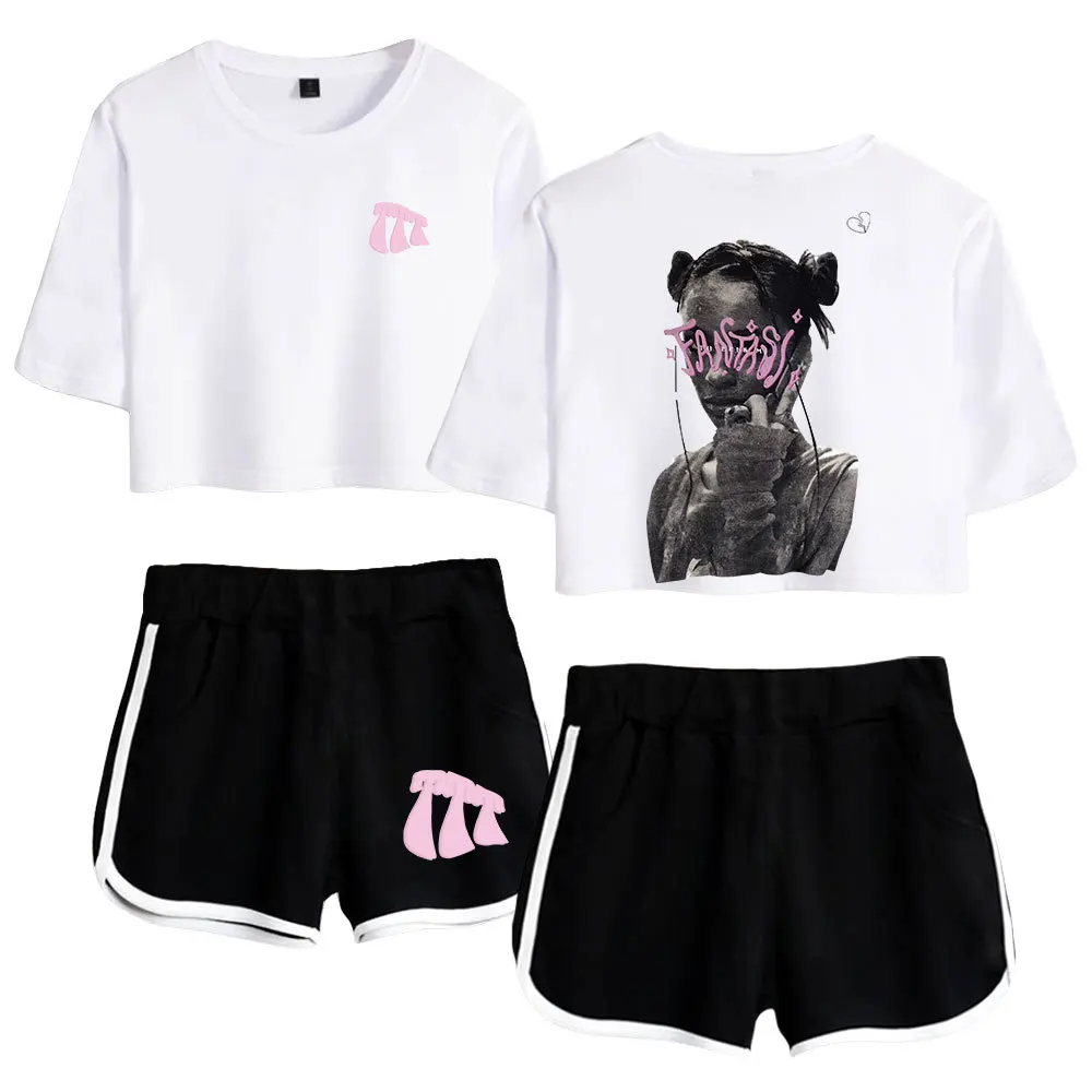 Tini Tour 2023 Tini Stoessel Merch Summer Women's Sets Crop Top Shorts Two Piece Outfits Casual Ladies Tracksuit Sportwear Suit image 6