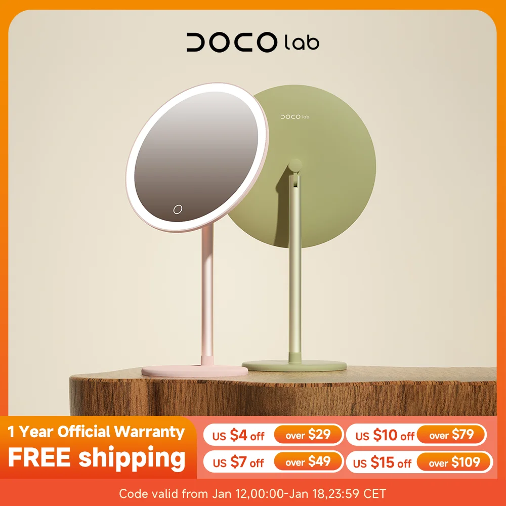 

Зеркало для макияжа DOCO, Настольная мини-зеркальная фотография, металлическая текстура высокого качества, идеально подходит для подарка