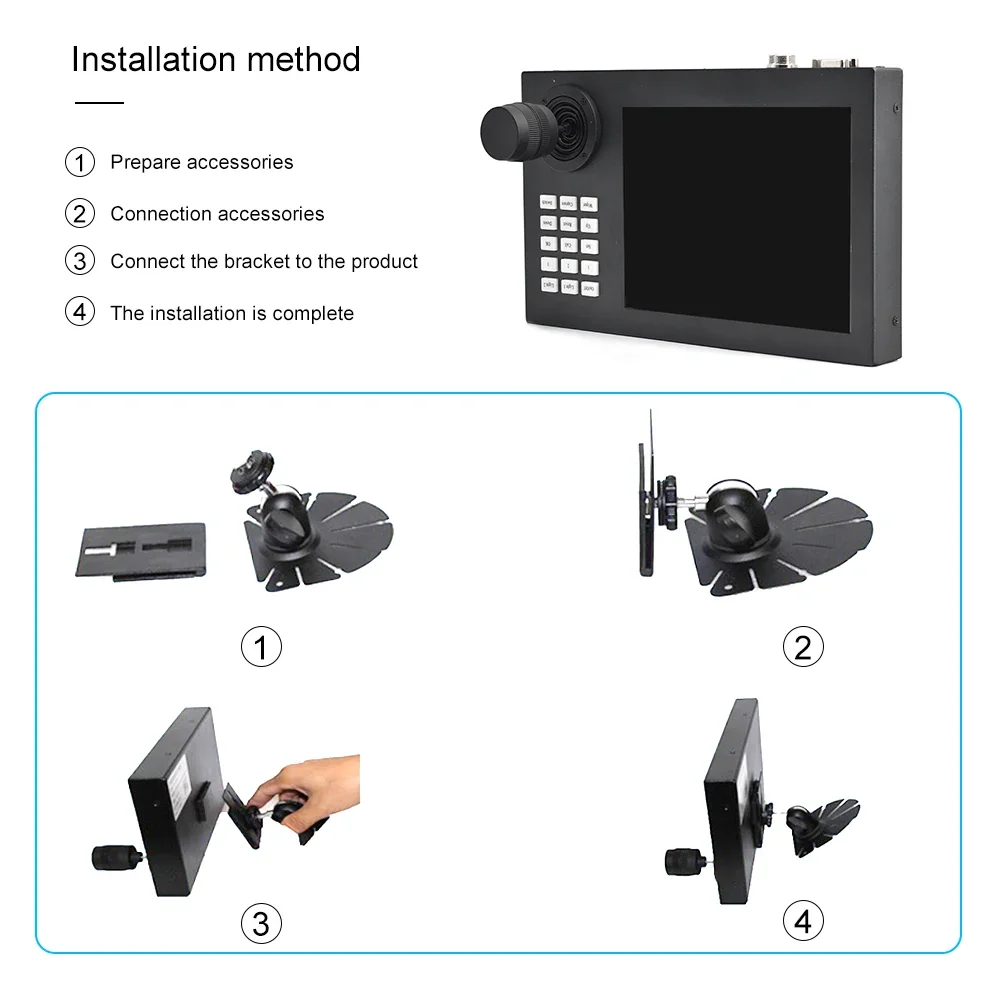 Multifunctional Vehicle Keyboard Joystick Controller Cctv Camera  PTZ Monitor Joystick  8 Inch  HD LCD Screen RS485 Zoom Control