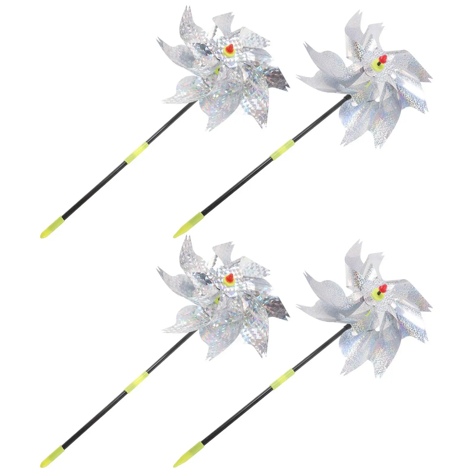 

4 Pcs Bird Windmill Patterns for Garden Yard Orchard Fish Camping 2 Spinners Styles Outdoor Decoration