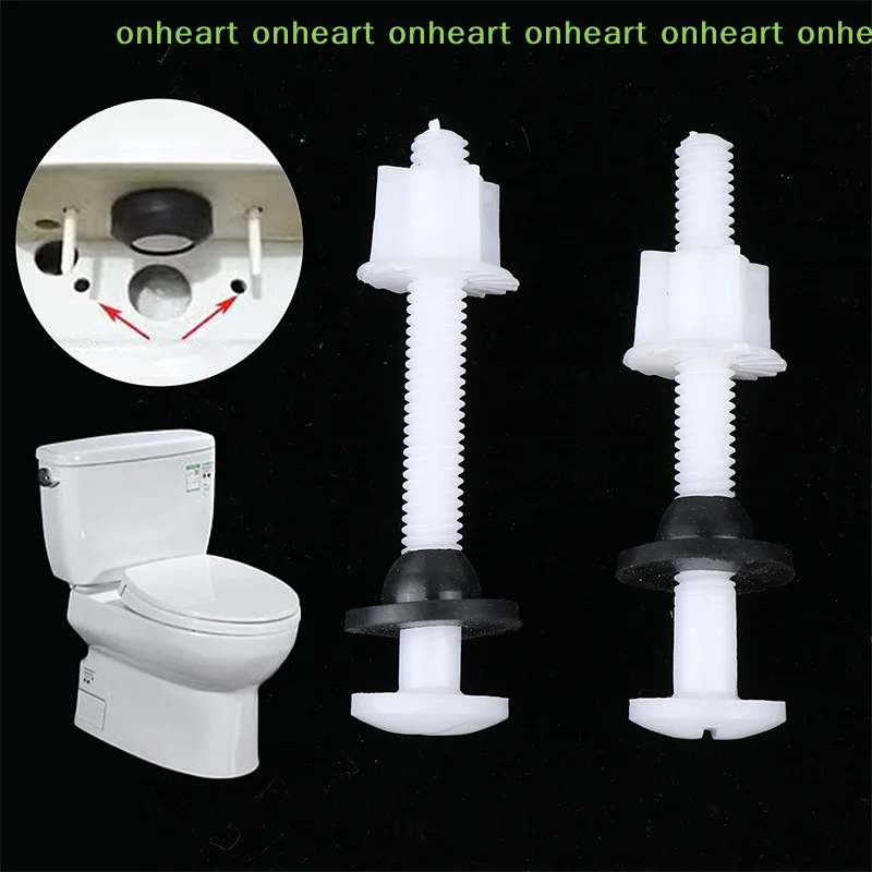 

[C]2 Pcs Plastic Toilet Seat Hinge Repair Bolts + Fitting Screws +Washers Kit For Home Bathroom Accessories