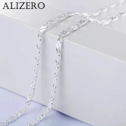 ALIZERO 925 Sterling Silver 16/18/20/22/24/26/28/30 inches 2mm Flat Clavicle Chain Necklace for Women Men Fashion Jewelry Gifts