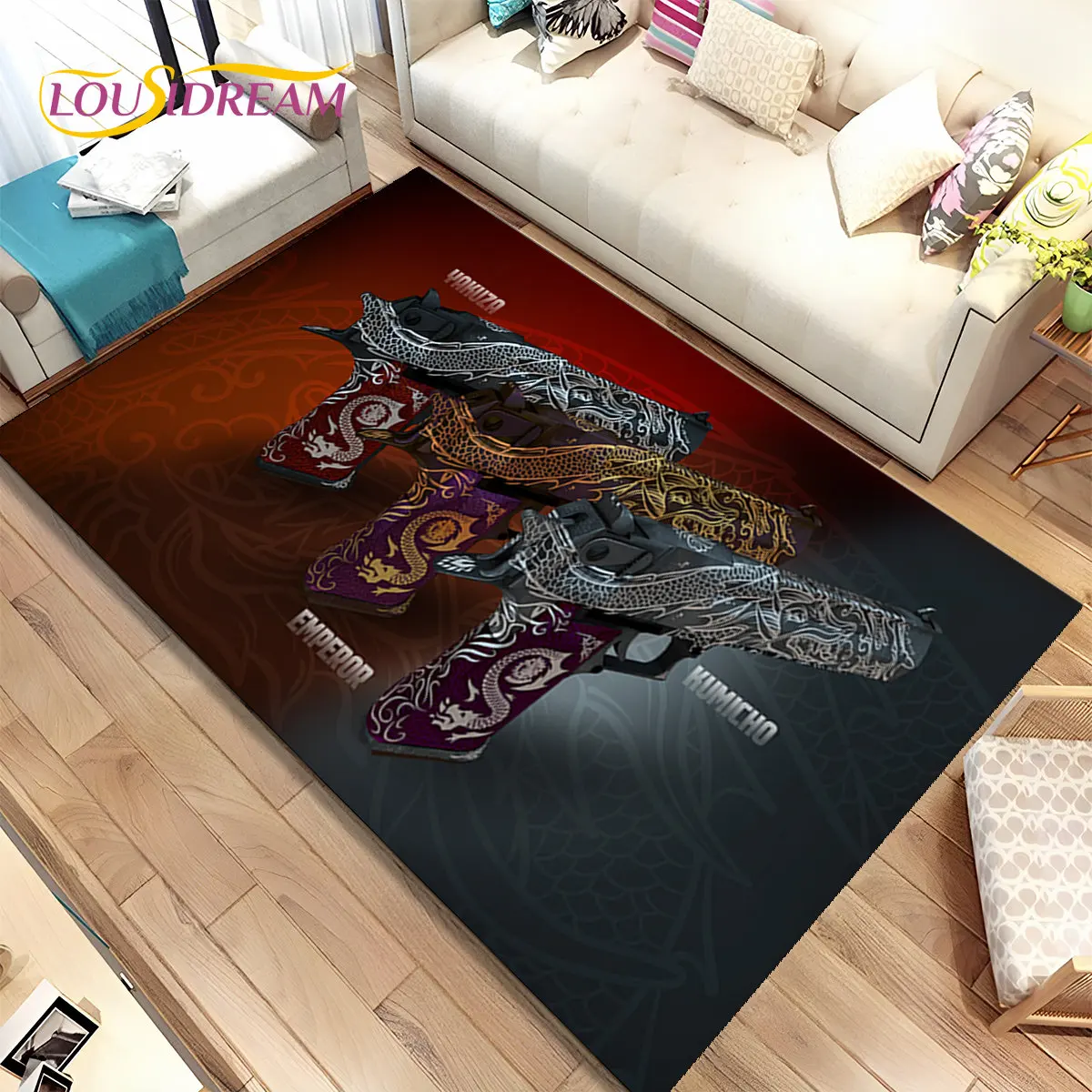 CS,USP,AK,M4,AWP,Rifle Pistol Cartridge Gun Area Rug,Carpet for Home Living Room Bedroom Sofa Doormat Decor,Non-slip Floor Mat