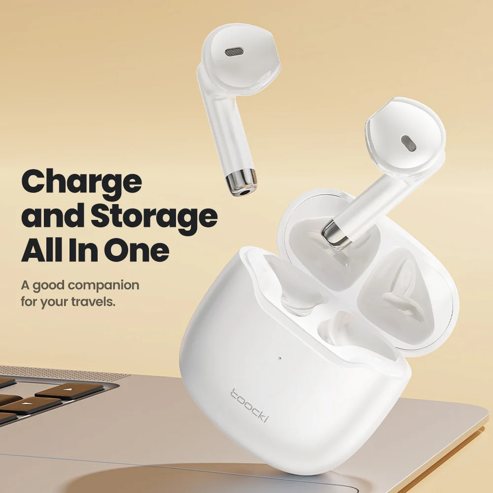 Toocki Wireless Bluetooth Headphones TWS BT5.3 Earphones IPX4 Waterproof Mini Earbuds For Xiaomi Huawei Redmi iPhone 14 15 16