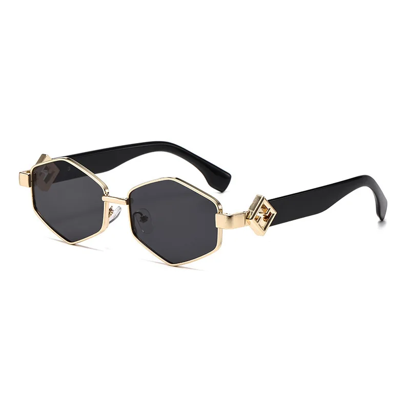 

Fashion Polygonal Small Frame Women Sunglasses Vintage Ladies Sun Glasses Shades Unique Metal Frame Punk Eyewear Men Gafas