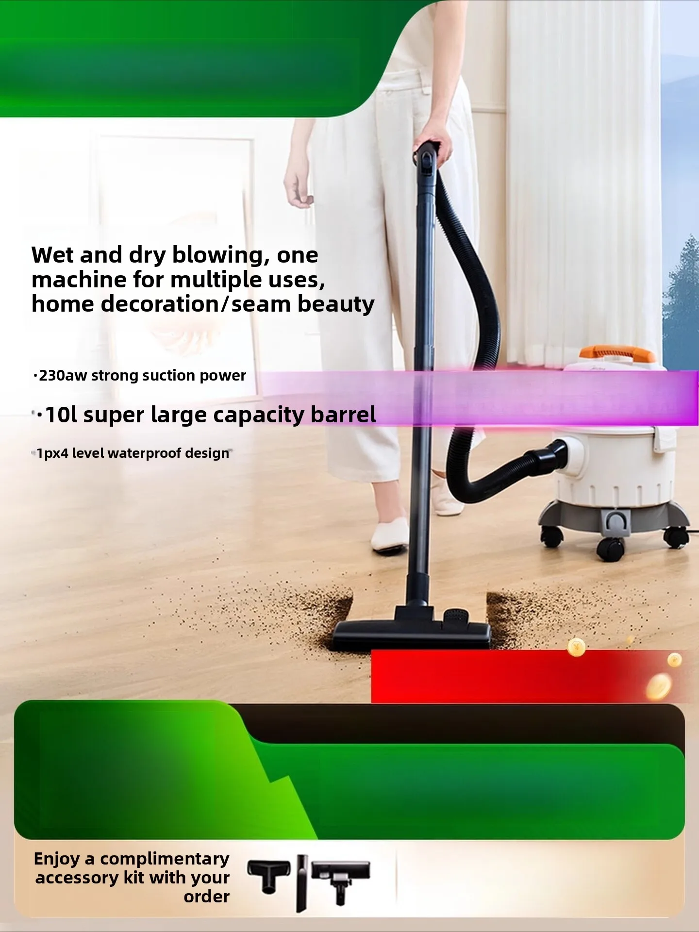 T2 Pro handheld vacuum cleaner for home use, high suction power, industrial use, tile grouting, and post-construction cleaning.