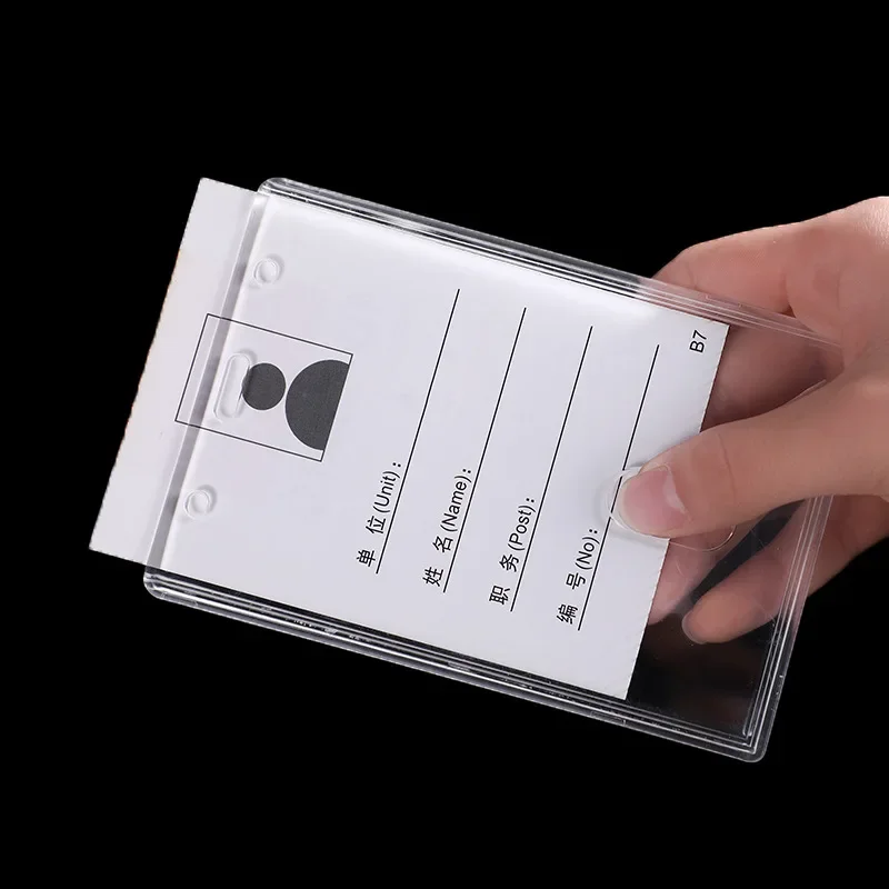Transparent ID Tag Cover Bag Chest Pocket Name Badge Holder Working Permit Pass Bus Card Case Protector Employee's Card Sleeve