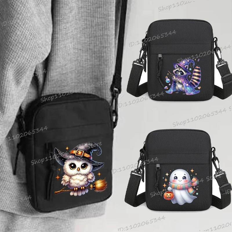 

1 шт., детская сумка для телефона с животным принтом на Хэллоуин, новая сумка через плечо с героями мультфильмов для девочек и мальчиков, женская и мужская сумка через плечо на Хэллоуин