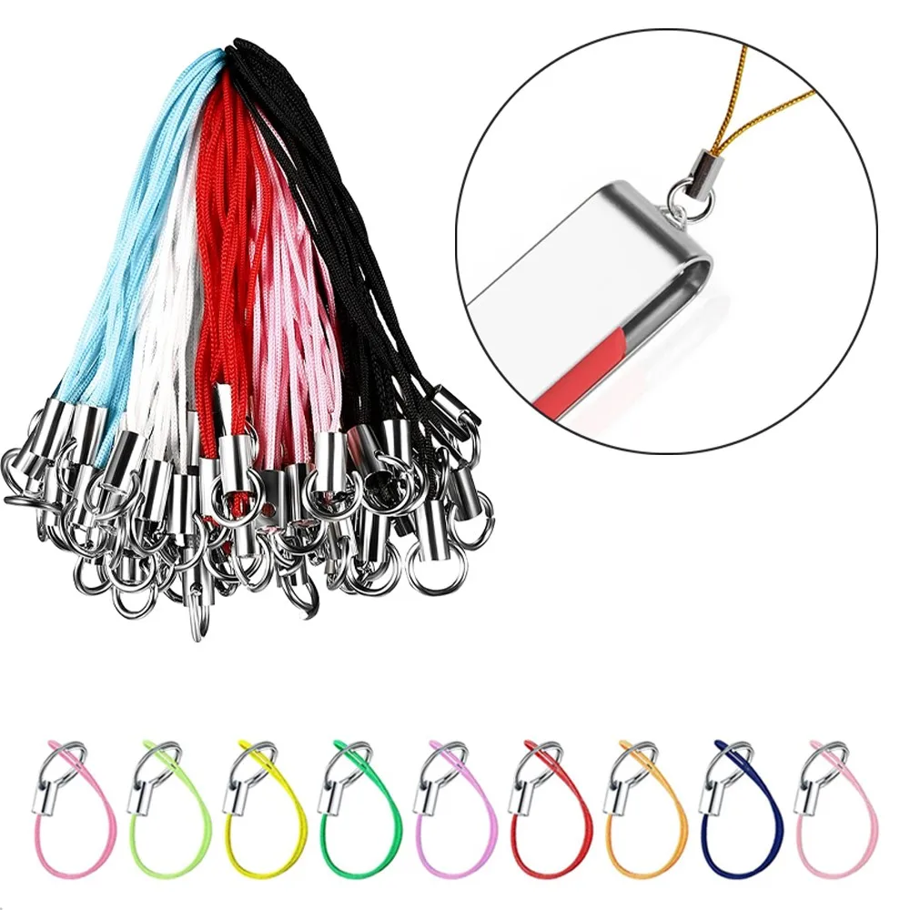 50Pcs Mobile Lanyard Lariat Strap Cords Hook Clasp Clip Rope For DIY  Charm Cords Keychain Pendant Key Ring Chain Accessories