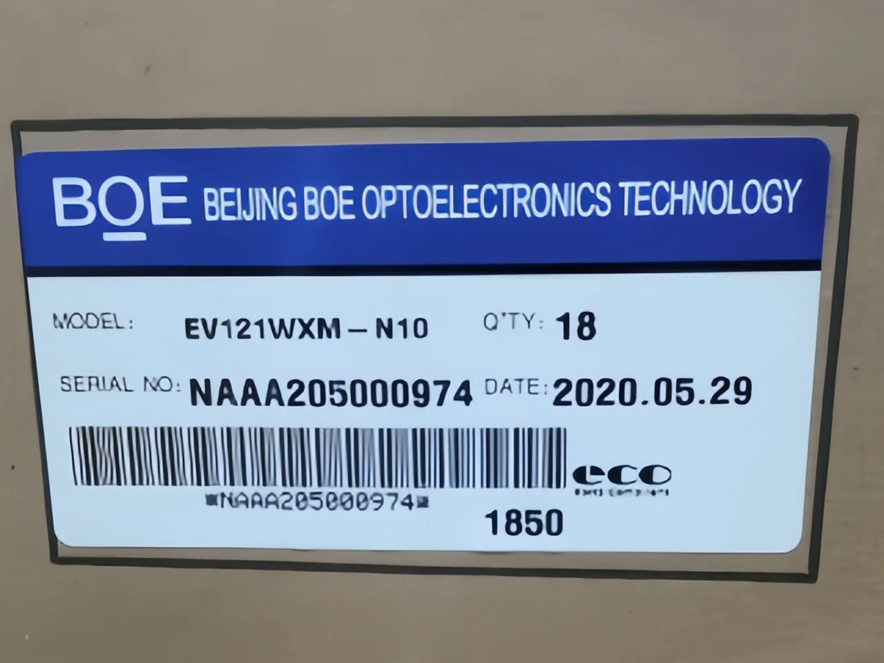 EV121WXM-N10แผงหน้าจอแสดงผลขนาด1280*800ใหม่เอี่ยมของแท้ขนาด12.1นิ้วสำหรับใช้ทางการแพทย์และในอุตสาหกรรม