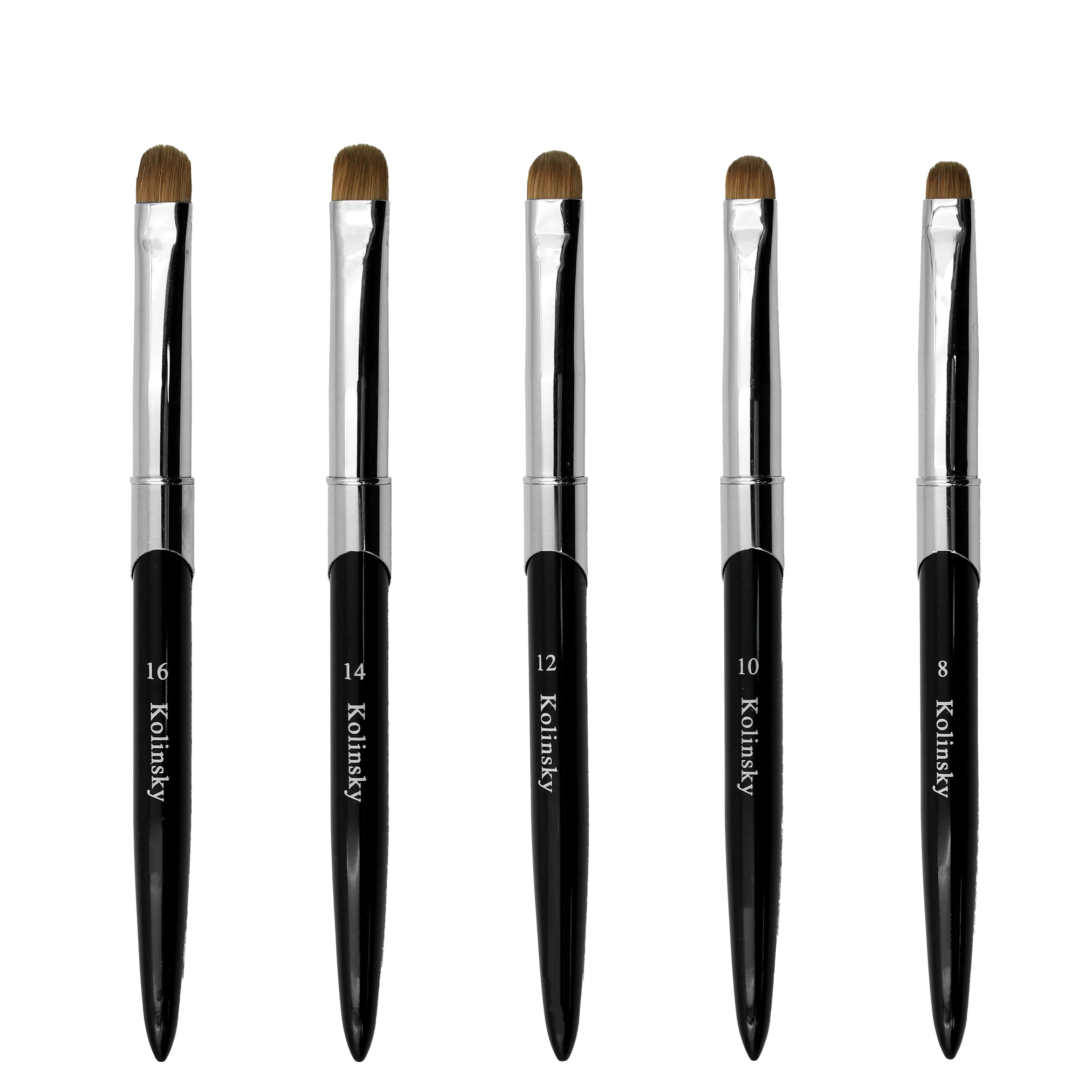 Wholesale High Quality 100% Kolinsky French Tip Nail Art Brush Metal Handle Wide Flat Acrylic Paint Brush for Manicure French