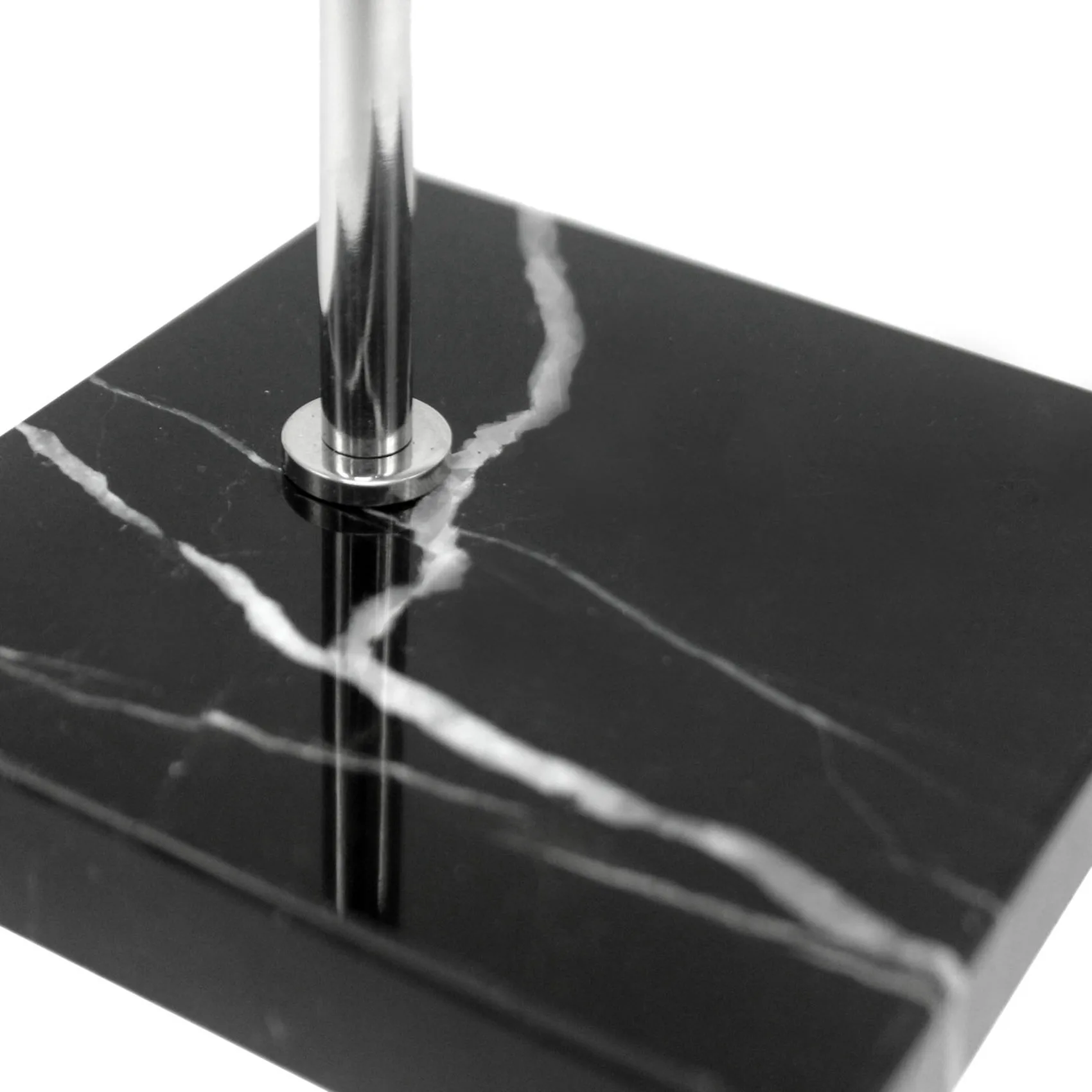 

Just- 2X Black Marble Base Watch Stand Silver Color Metal Rod Belt Watch Display Props Bracelet Stand Jewelry Placement Stand