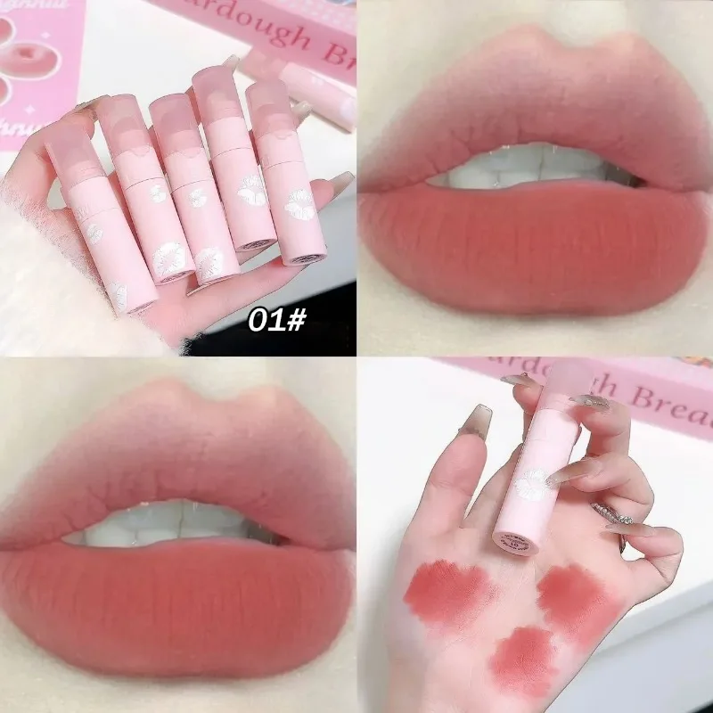 Matte Samt Lip Schlamm Gesicht Erröten Multi-verwenden Lippenstift Mit Silikon Lippen Pinsel Wange Tönung Pigment Mousse Koreanische make-up Für Wange