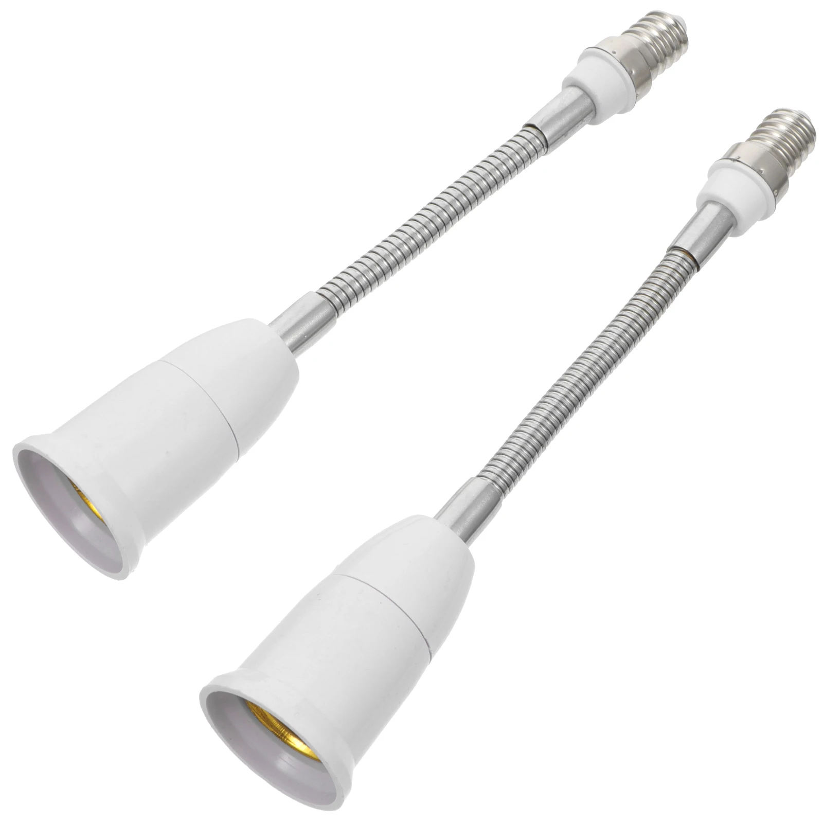 

2 pcs E14 to E27 Lamp Holder Extension 19 5cm Bendable Socket Metal Soft Hose Adaptor for Lighting Practical Durable
