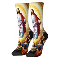 Myth Jesus novelty fun socks Harajuku retro style comfortable fashion casual men's socks comfortable warm non-slip sports socks