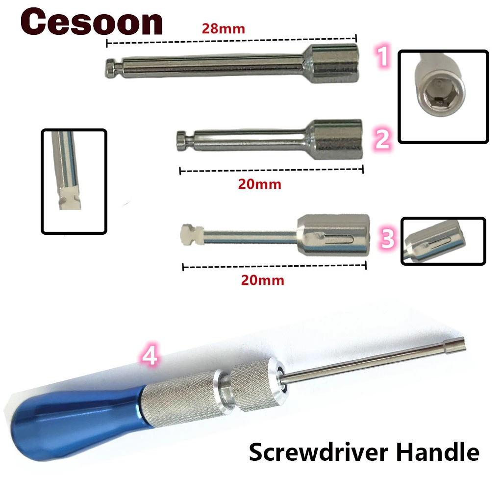 

Dental Mini Implants Micro Screws Tool Orthodontic Screwdriver Self Drilling Handle Hexagonal Screw Key Matching Device Kits