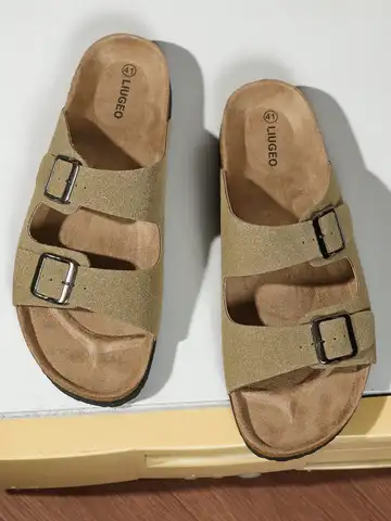 Men's Fashion Cork Sole Comfortable Insole Slip-On Mule Sandals, Summer Outdoor Beach Walking Shoes For Men And Women Couples