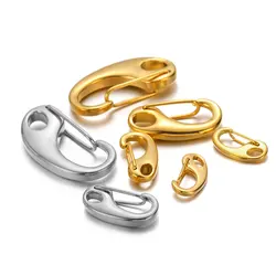 5Pcs Stainless Steel D-shaped Lobster Clasp Hooks 16/19/21/23/26/32MM for Jewelry Making DIY Connectors Necklace Chains Bulk