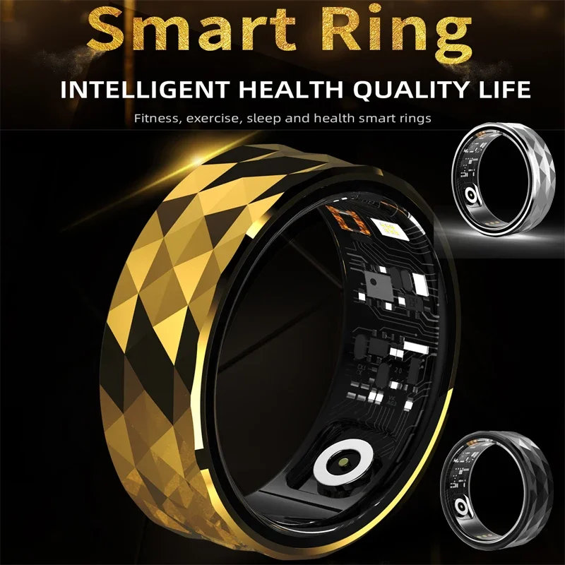 New Smart Ring Heart Rate Blood Oxygen Health Tracker Ring Exercise Records Calorie Multi Sports Mode Finger Rings for Men Women