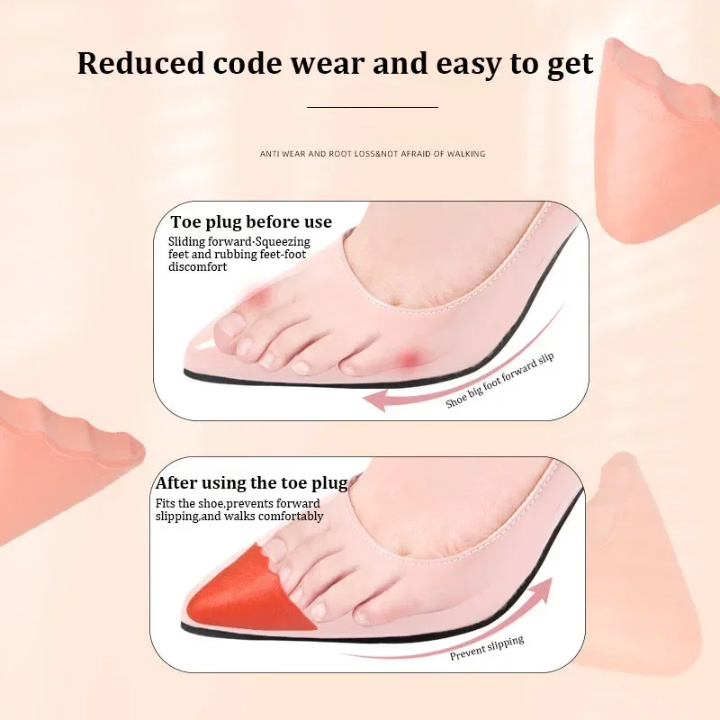 PU Toe Plug Insert for Men Women Soft Anti-wear Toe Filled Insole High Heels Pain Relief Protector Adjustable Size Pads 1Pair