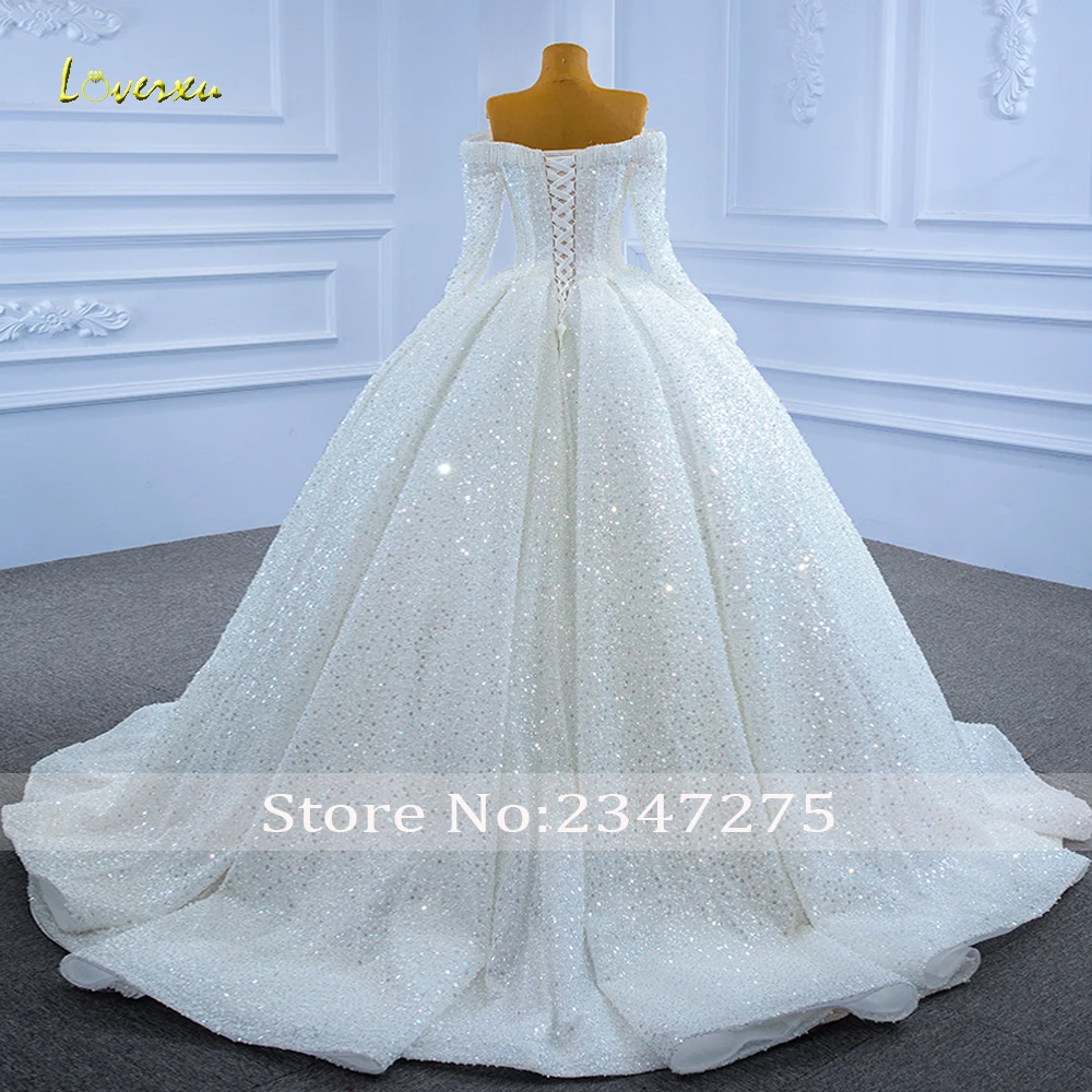 Loverxu Ballkleid Exquisite Brautkleider Schatz Weg Von Der Schulter Vestido De Novia Spitze Perlen Nach Maß Brautkleid