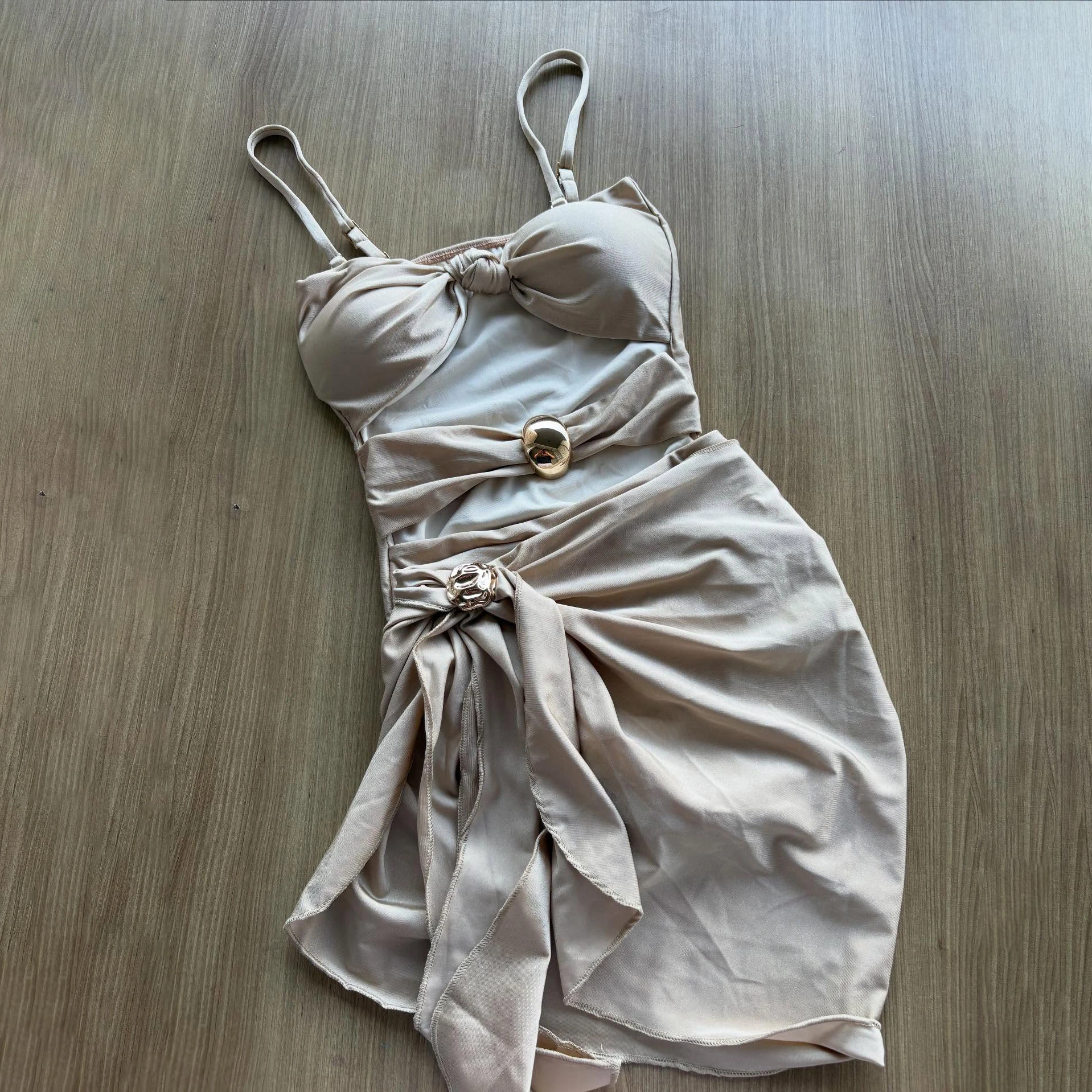 

Hollow Swimsuit 2026 New Bikini Sexy Women Swimwear Push Up Swim Suits Female Bandeau Biquini Shiny Button Bathingsuit Beachwear