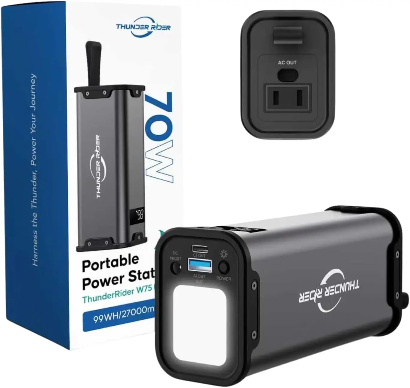 

Portable Power Station 99Wh with AC Outlet for Camping, Home Backup, and Outdoor Emergency Use