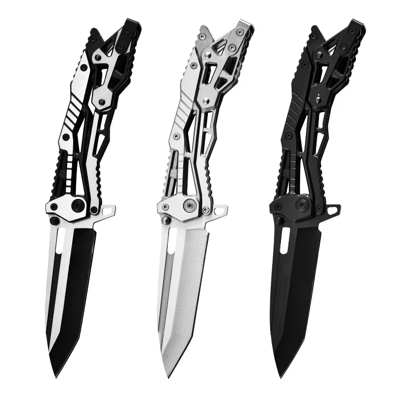 Outdoor mechanical knife folding knife with multi-function survival knife fruit knife outdoor camping fruit knife