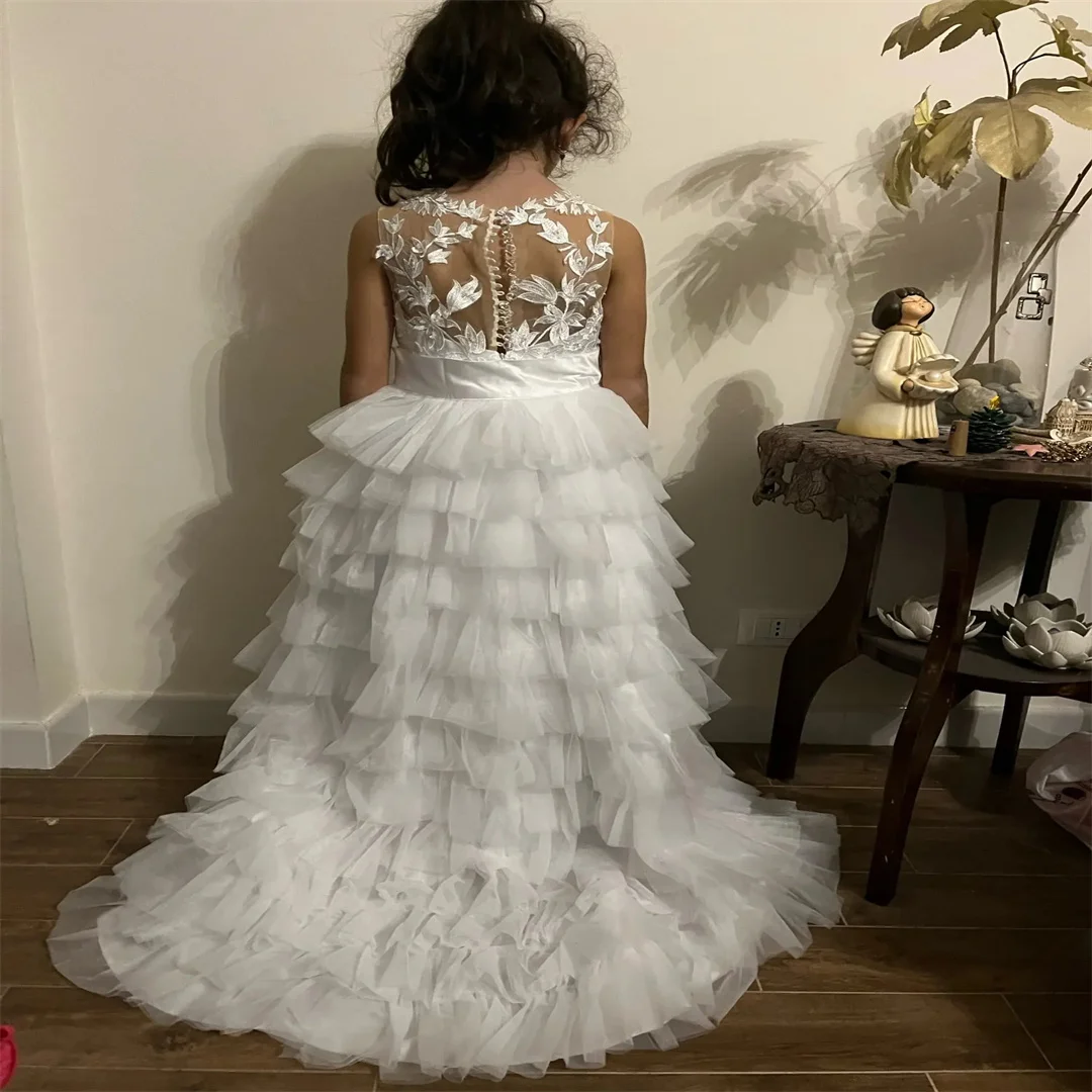 

Flower Girl Dresses Ruffles Baby Ball Gown First Communion Dress Birthday Photos Shoot Gowns for Party