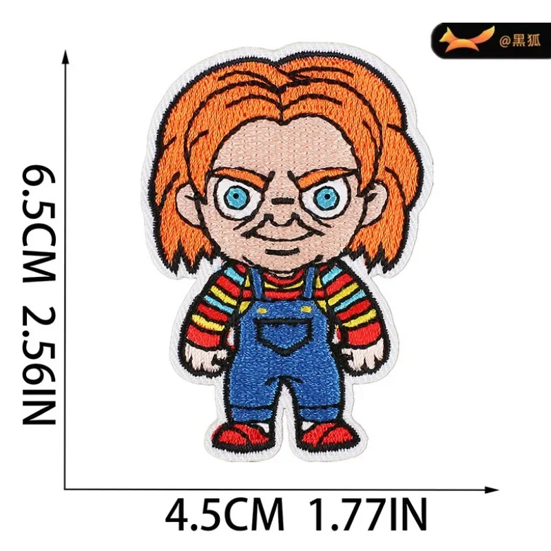 Horror Movie Cartoon Chucky Doll Embroidered Patch on Clothes Anime Fusible Patches Sticker Garment Jacket Tshirt Pants DIY Gift