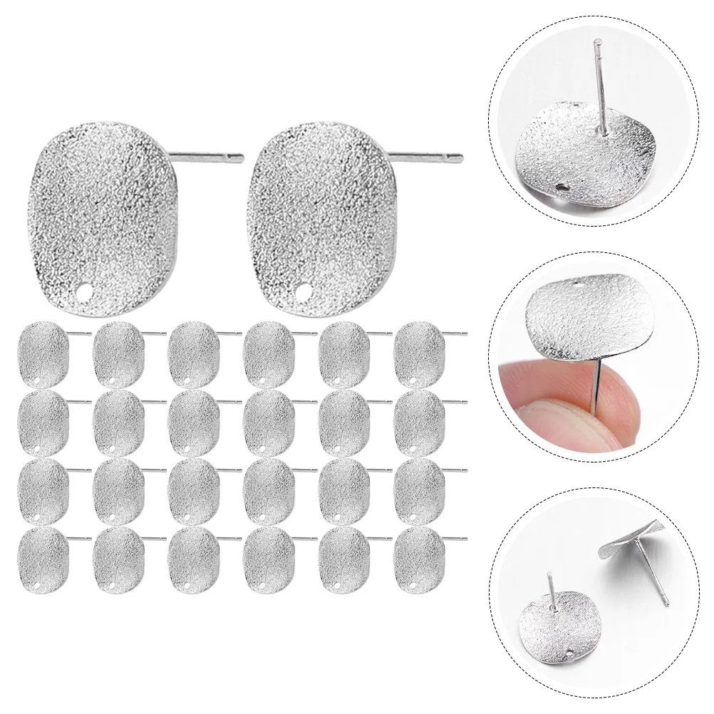 

30pcs Alloy Bases Diy Ear Base Making Stud Kit Blank Bezel Trays Accessories Jewelry Supplies Earring Base Blanks Gemstone Ear