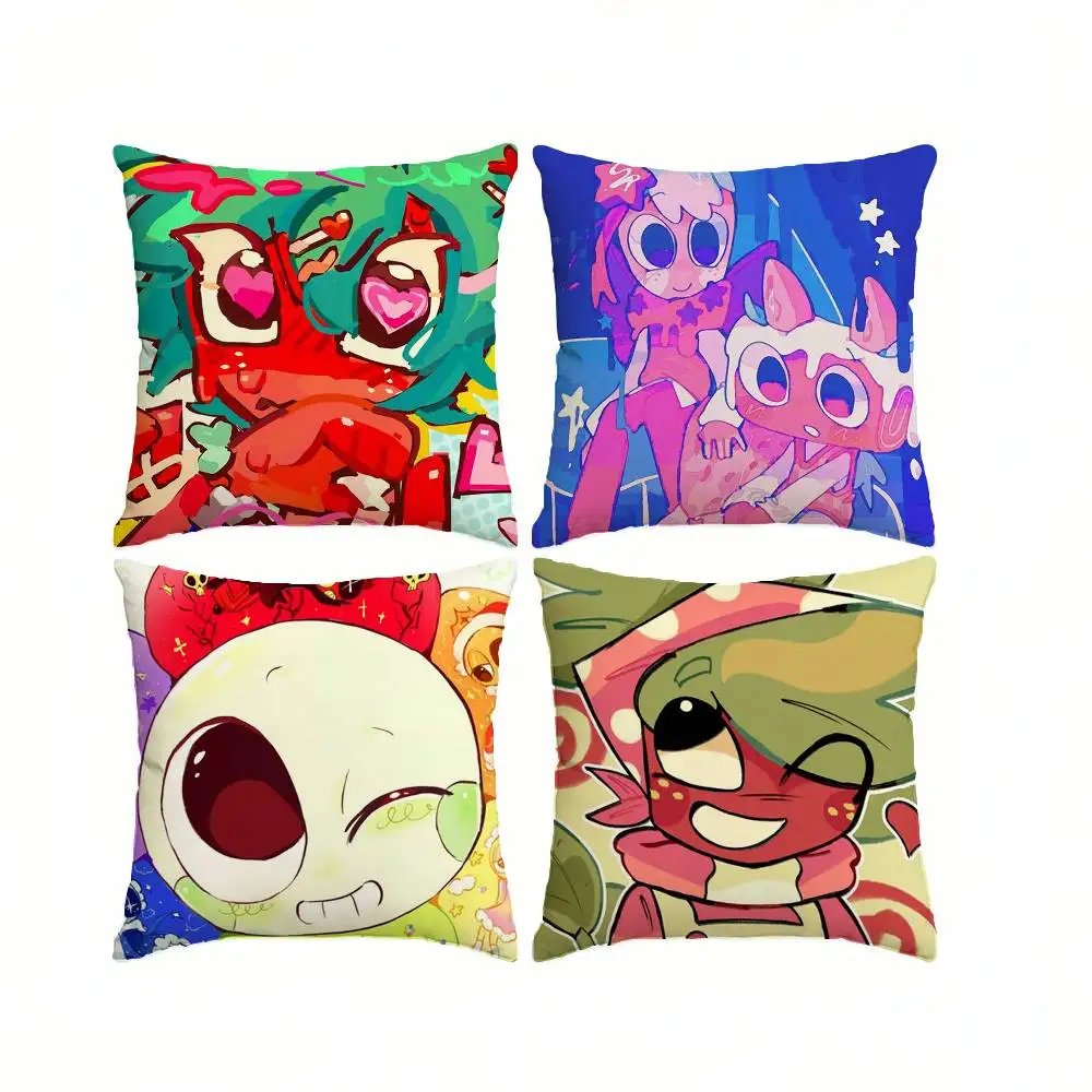 Horror game D-Dandys W-World  Pillow Case Square Double-Sided Sofa Cushion Cover Bedroom Bedside Pillow