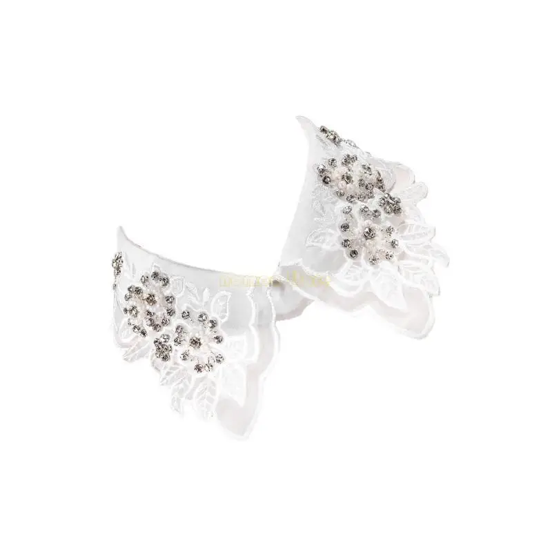 31BF متعددة الوظائف الدانتيل انفصال طوق المرأة التطريز الأزهار مطرز التلبيب تكدرت الوقوف طوق قلادة للفساتين