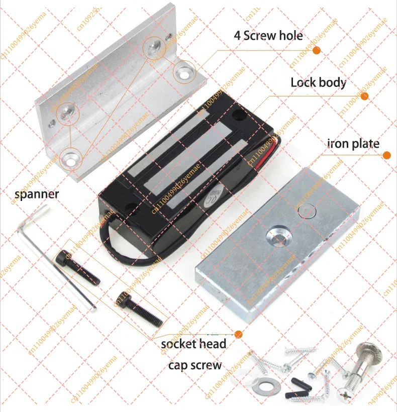 DC12V & 24V 60kg  Electromagnetic Door Lock Pure Copper Coil 120lbs Holding Force For Door Cabinet  Magnetic Electric Control
