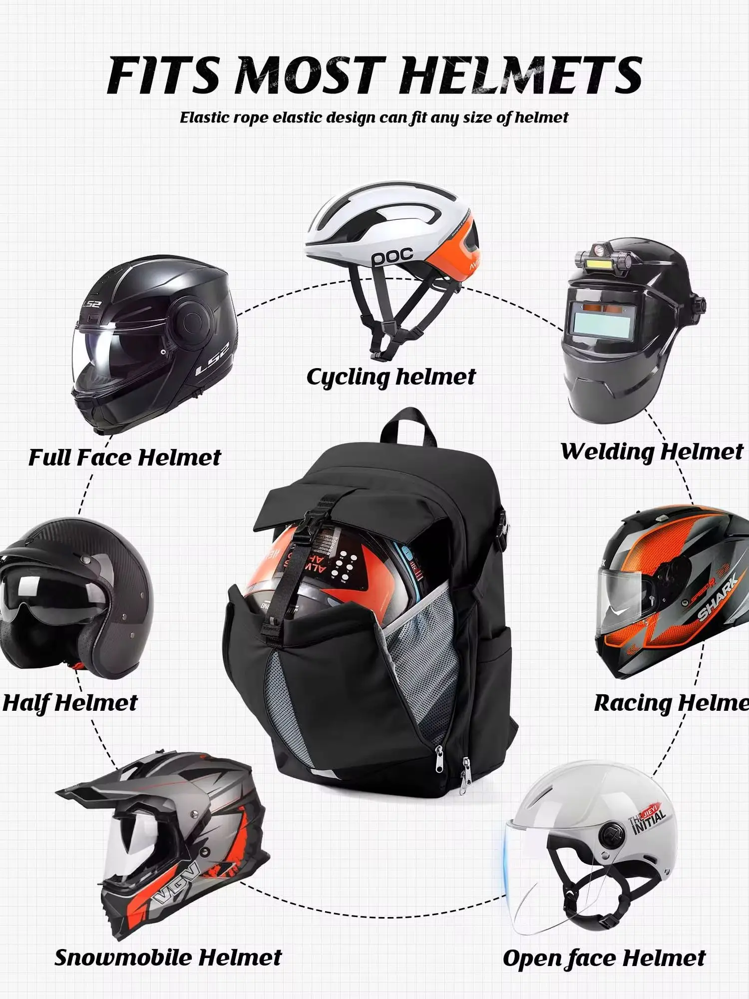 Motorcycle Backpack for Men Women Outdoor Sports Riding Helmet Locomotive Backpack Expandable Business Travel Laptop Backpacks