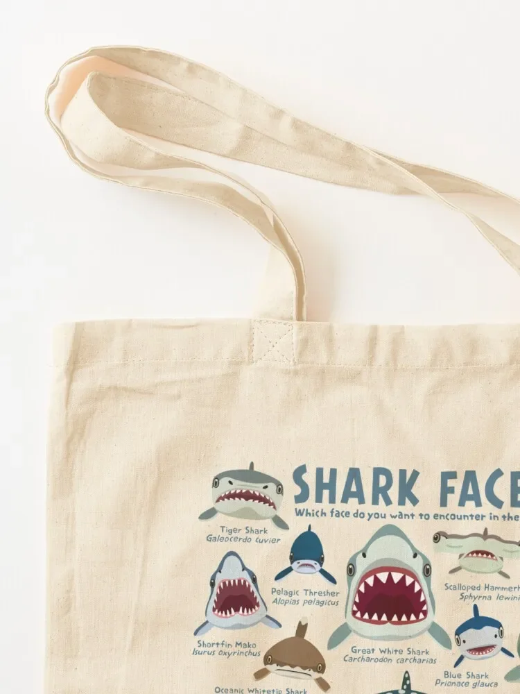 Shark Faces Tote Bag กระเป๋าโท้ท กระเป๋าถือผู้หญิง กระเป๋าผู้หญิง 2025 กระเป๋านักช้อป