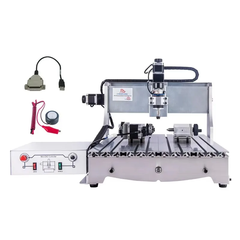500W Mini CNC Router Engraver Milling Machine 6040 USB Parallel Port 2 in 1 Frame Gantry Heighten Cnc Wood Engraver